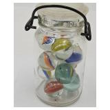 12 Shooter Marbles in Jar