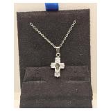 925 Silver & CZ Cross Necklace