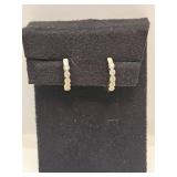 10KG Over Silver Earrings w CZ