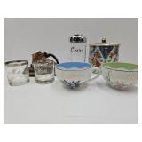 Bronze Baby Shoe ,Grandma & Grandpa Cups, Tin +
