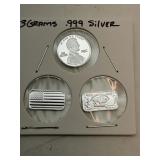 3 Grams .999 Fine Silver