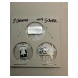 3 Grams .999 Fine Silver