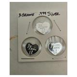 3 Grams .999 Fine Silver