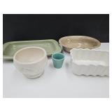 Pottery Lot Shot Glass, Haeger USA Tray +