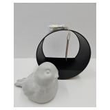 Concrete Bird 9" L ( Se Beak)  & 10 " Feeder