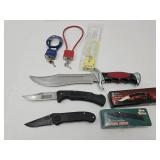 2 Pocket Knives & Large Knives & Gun Locks+