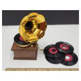 Mini  Phonograph with Mini Records Needs Repair
