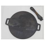 Cast Iron Griddle with Removable  Handle