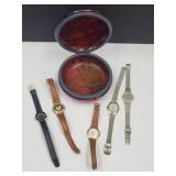 Alabaster Trinket Box &  Watches, 2 Running