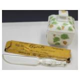 Westmoreland Candy Dish & Cryst O Lite Glass Knife