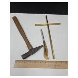 Brass Cross 12" H , Pexto Hammer,Knife