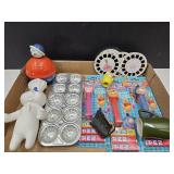 Pillsbury Dough Boy, VTG Toy Muffin Pans, Reels++