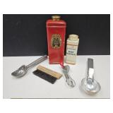 Full? VTG Talcum Powder Tin Ice Cream Scoop++