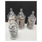 Seashell Lot & Display Jars 7"-9.5"h