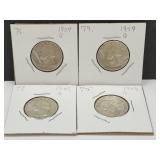 4 Silver Quarter Coins  1958 & 1959