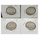 4 Silver Quarters  Coin 1961 & 1962