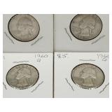 4 Silver Quarters 1960 & 1961