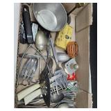 VTG Silver Plate Utencils, Cookie Cutters+