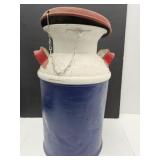 VTG Red White & Blue Milk Can with LId SEE DENTS