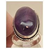 925 Silver Amethyst Ring Sz 7
