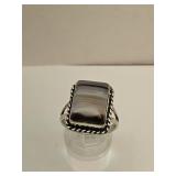 925 Silver Blue Agate Ring Sz 10.5