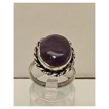 925 Silver Amethyst Ring Sz 8