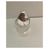 925 Silver Howelite Ring Sz 6.5