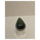 925 Silver Jade Ring Sz 7