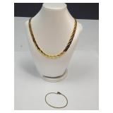 Costume Herringbone Necklace & Bracelet