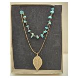 Boost Turquoise & Copper Leaf Necklace