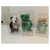 Lot of 3 Ty Bears in Cases