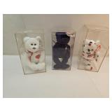 Lot of 3 Ty Bears in Cases