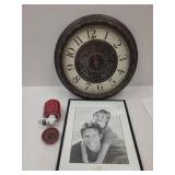16" Wall Clock, Candle Warmer +