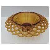 Large Tiffin Glass 12'  Wide Lattice  Bowl