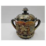 Northwood Grape & Cable Thumbprint Cracker Jar