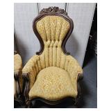 VTG Pleated High Back Winged Arm Chair