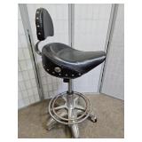 Leather Hydraulic Swivel Motorcycle Stool 22 -31'h