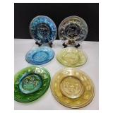 9 Carnival Glass Apollo Plates #11, #12, #14-#17