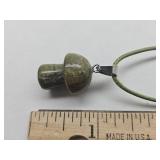 Moss Agate Mushroom Necklace