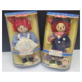 Ragedy Ann & Andy in Boxes by Brass key 14"H
