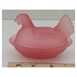 New NOT Vintage Glass Hen on a Nest 4.5"