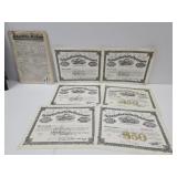 6 Retired Railroad Stocks & 1885 Paper