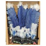 Indian Headdress with Beads & Display Case
