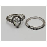 925 Wedding Ring Set Sz. 5  w/CZ