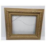 Antique Gold Gilded Wood  Frame w Glass 30 x 26"
