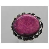 925 Silver Rhodonite Ring Sz 6.5
