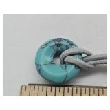 Blue Dyed Howlite Ring Necklace