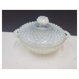 Hobnail Covered Glass Dish 6 "W