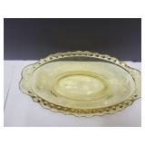VTG Amber Pickle Dish