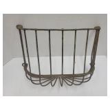 Antique Victorian Brass Kitchen Towel Wall Basket